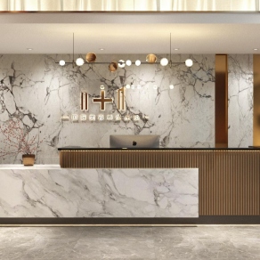 新中式美容院前台3D模型下载